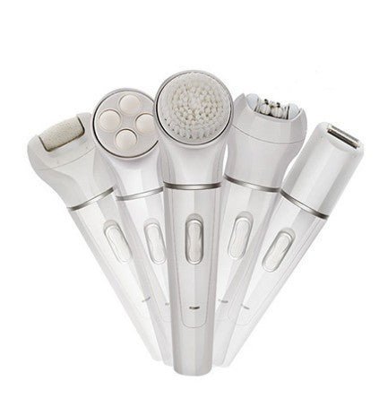 5 in 1 Multi - Functional Portable Face and body Skin Care Electric Massager Scrubber with Facial Latex Brush - My Store
