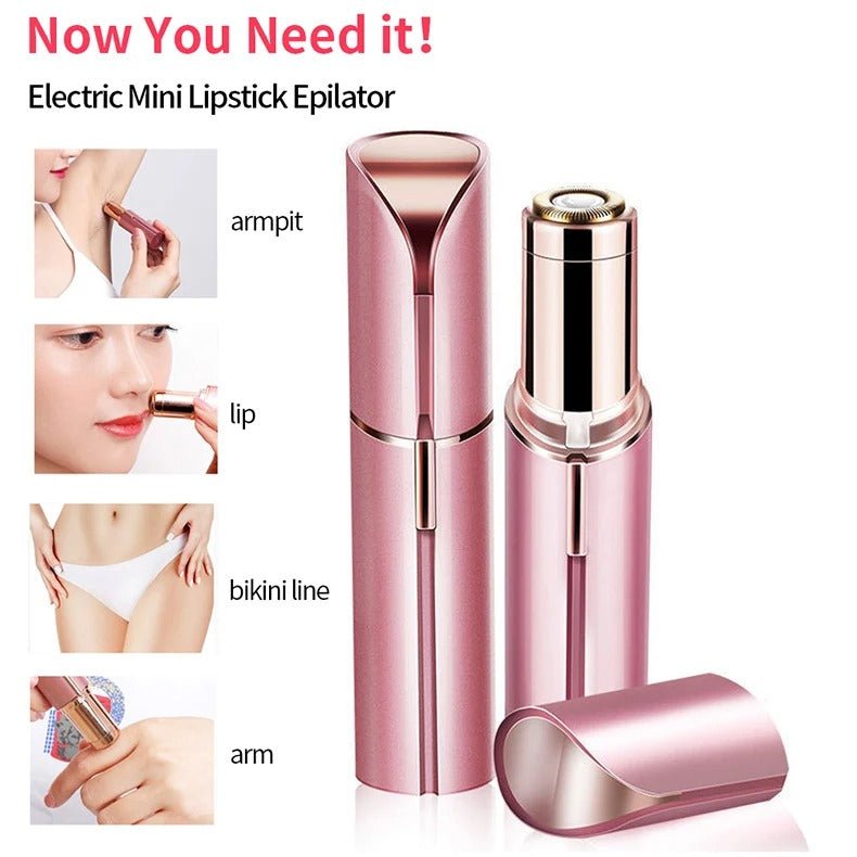 Electric Eyebrow Trimmer Mini Epilator Lipstick Facial Hair Removal Portable Women Painless Razor Tool - My Store
