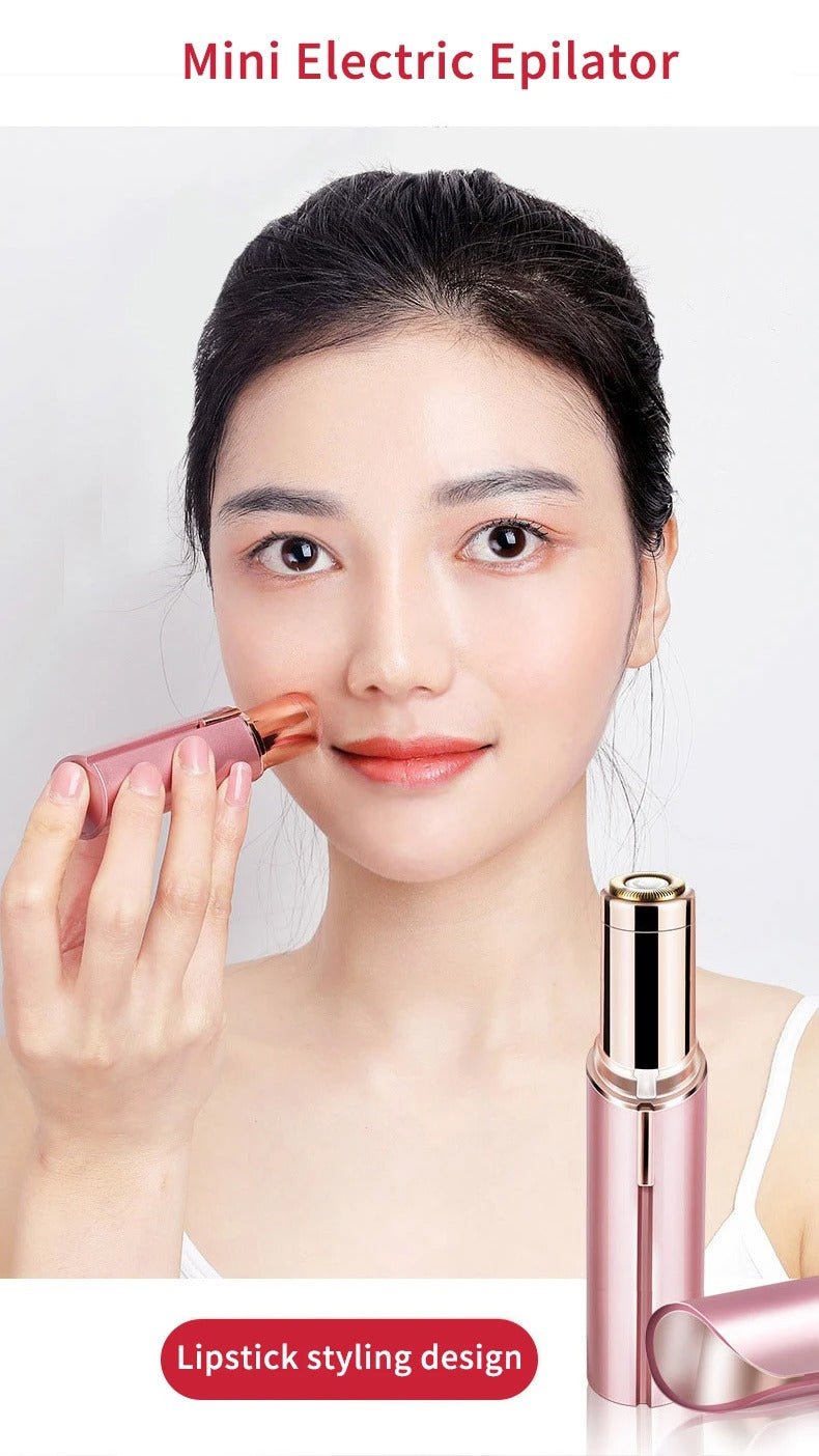 Electric Eyebrow Trimmer Mini Epilator Lipstick Facial Hair Removal Portable Women Painless Razor Tool - My Store