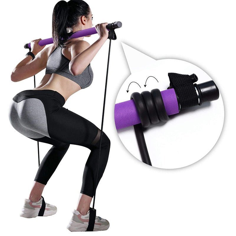 Fitness Yoga Pilates Bar Portable Gym Accessories Sport Elastic - My Store