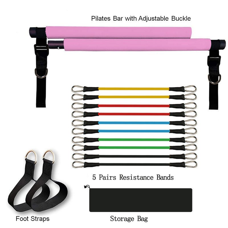 Fitness Yoga Pilates Bar Portable Gym Accessories Sport Elastic - My Store