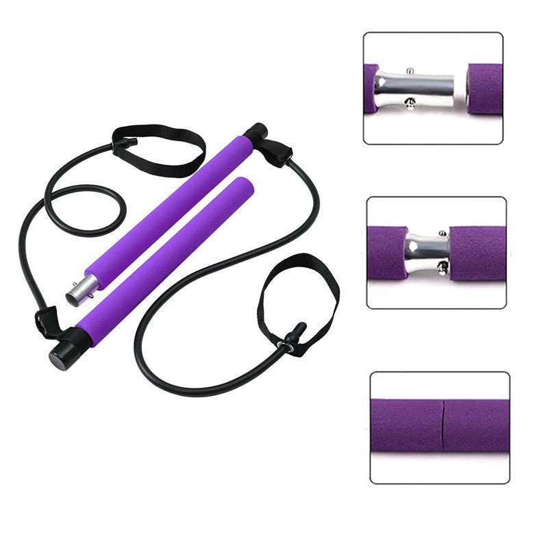 Fitness Yoga Pilates Bar Portable Gym Accessories Sport Elastic - My Store